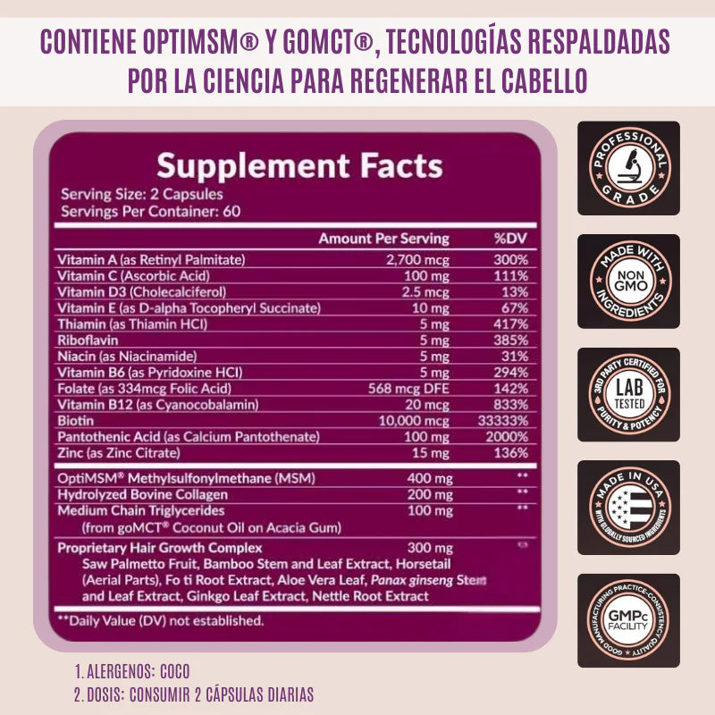 Hair Growth - Vitaminas para el crecimiento del cabello