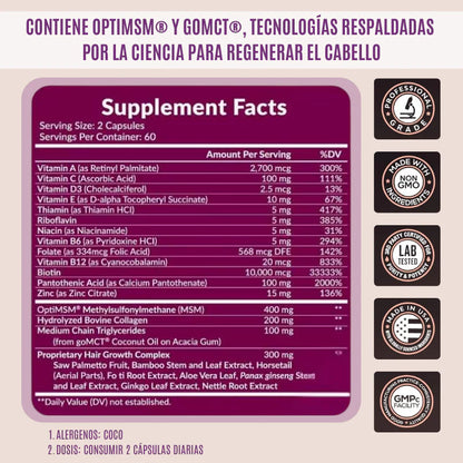 Hair Growth - Vitaminas para el crecimiento del cabello